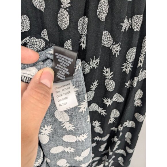 Torrid Button Shirt Dress Women Size L Allover Pineapple Button Up Tropical Twee - Picture 9 of 10